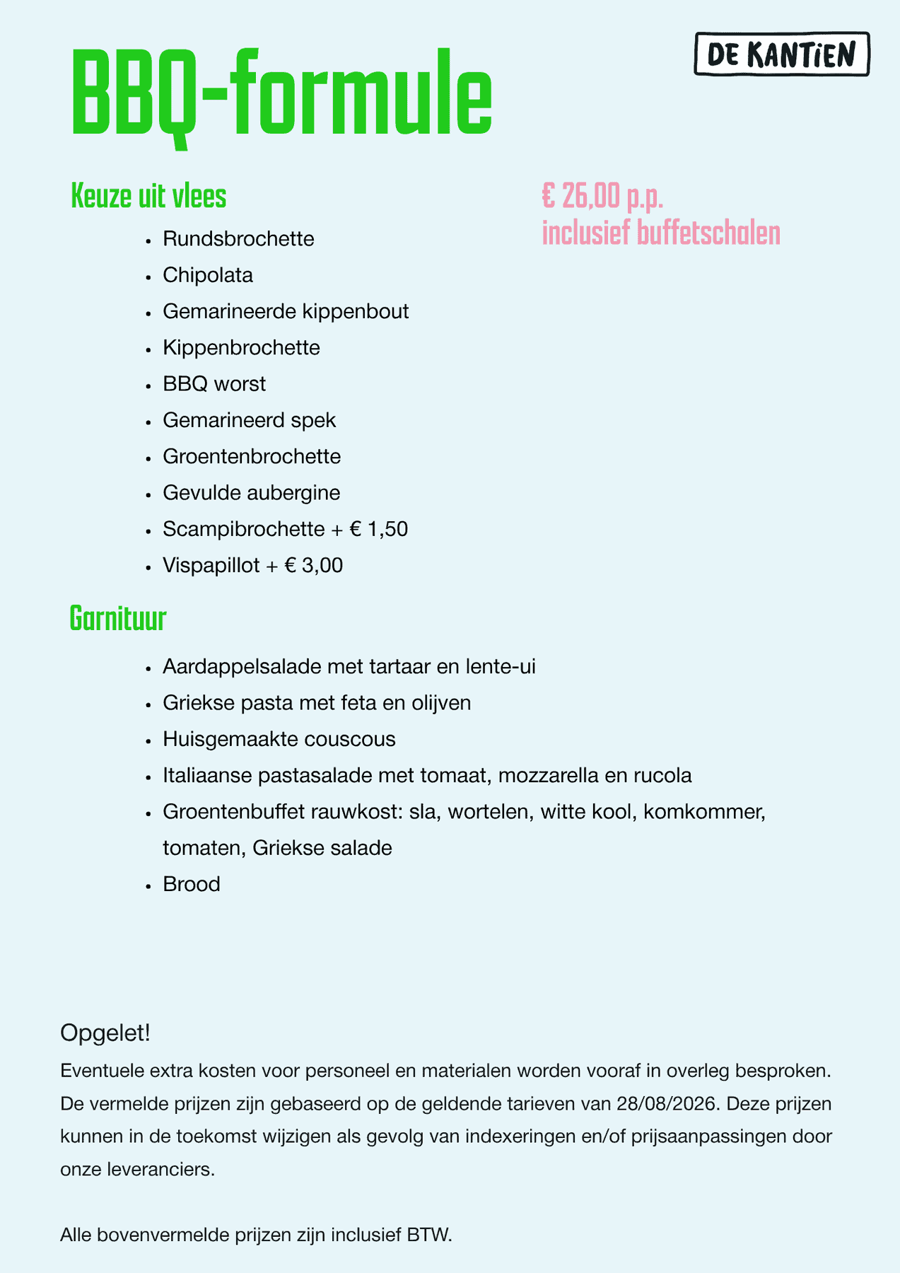Assortiment: bbq-formule